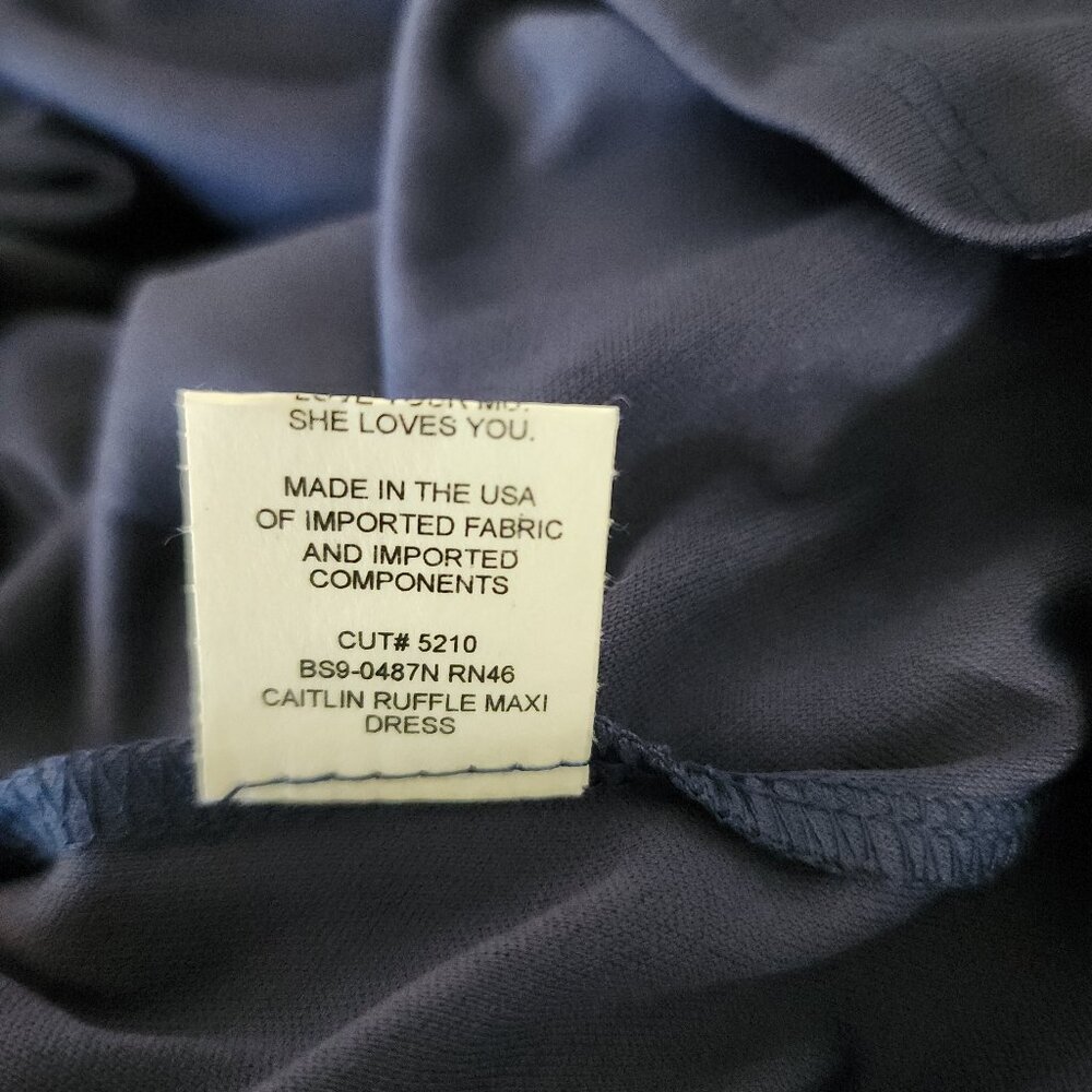 Show Me Your Mumu Caitlin Ruffle Maxi Dress Navy XXS NWT Bridesmaid Formal - Picture 13 of 16